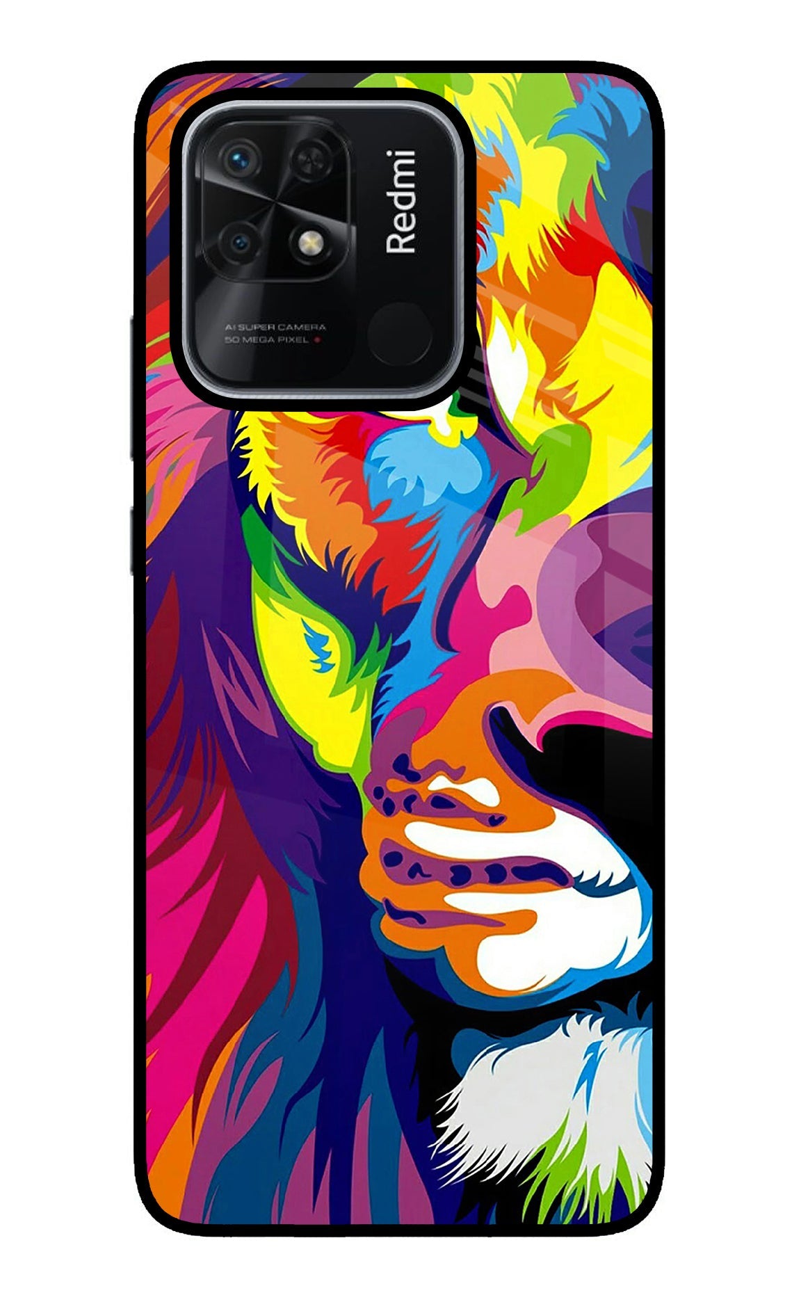 Lion Half Face Redmi 10/10 Power Back Cover