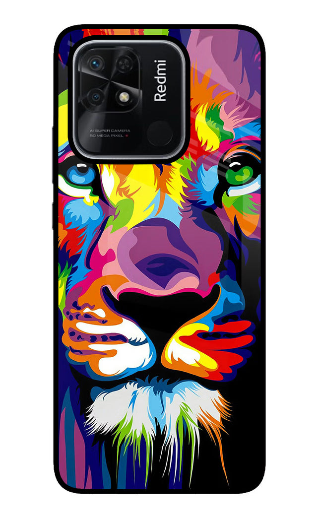 Lion Redmi 10/10 Power Glass Case Back Cover by Casekaro