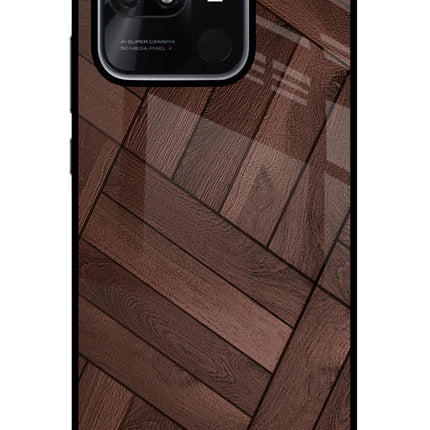 Wooden Texture Design Redmi 10/10 Power Glass Case