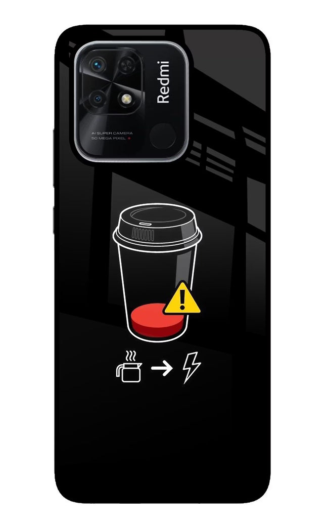 Coffee Redmi 10/10 Power Glass Case Back Cover by Casekaro