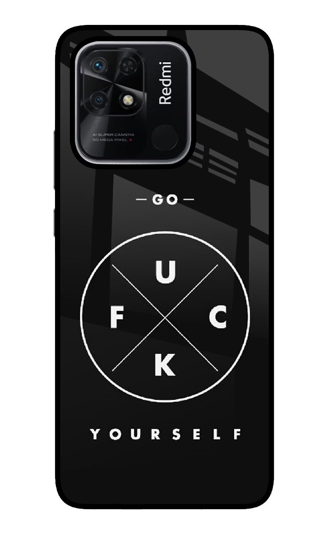 Go Fuck Yourself Redmi 10/10 Power Glass Case Back Cover by Casekaro