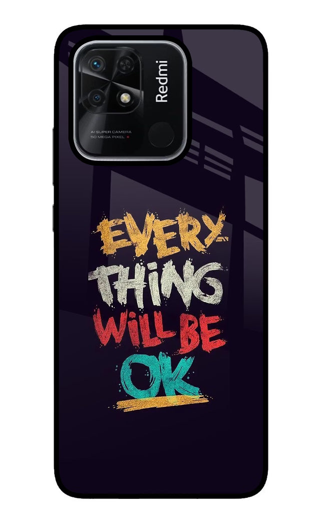 Everything Will Be Ok Redmi 10/10 Power Glass Case Back Cover by Casekaro