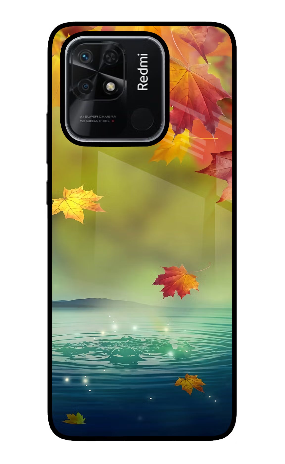 Flowers Redmi 10/10 Power Glass Case Back Cover by Casekaro
