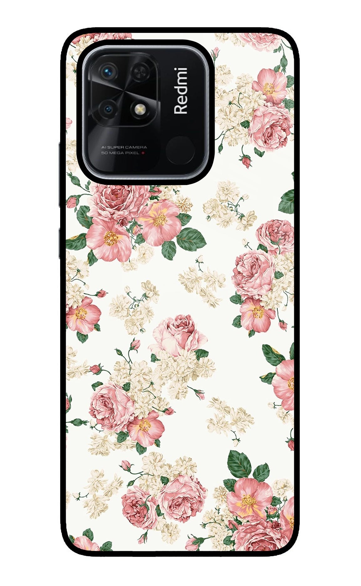 Flowers Redmi 10/10 Power Glass Case