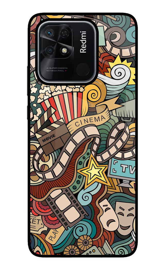 Cinema Abstract Redmi 10/10 Power Glass Case Back Cover by Casekaro