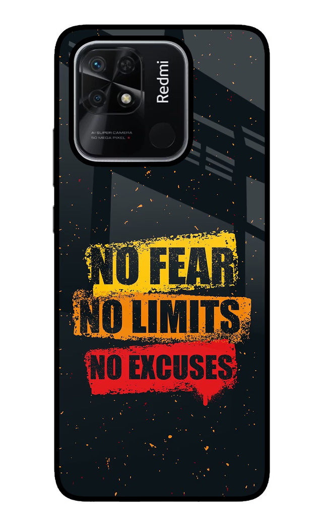No Fear No Limits No Excuse Redmi 10/10 Power Glass Case Back Cover by Casekaro