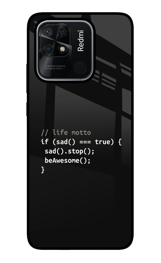 Life Motto Code Redmi 10/10 Power Glass Case