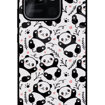 Cute Panda Redmi 10/10 Power Glass Case