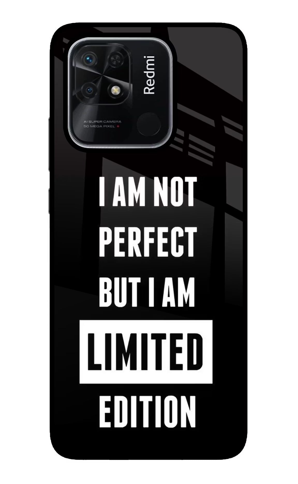 I Am Not Perfect But I Am Limited Edition Redmi 10/10 Power Glass Case Back Cover by Casekaro