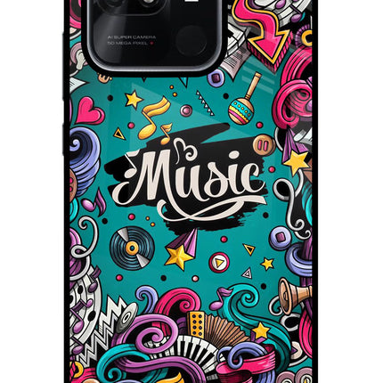 Music Graffiti Redmi 10/10 Power Glass Case
