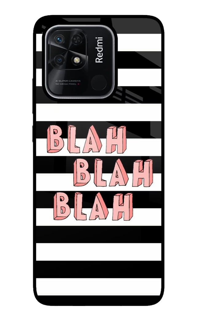 Blah Blah Blah Redmi 10/10 Power Glass Case Back Cover by Casekaro