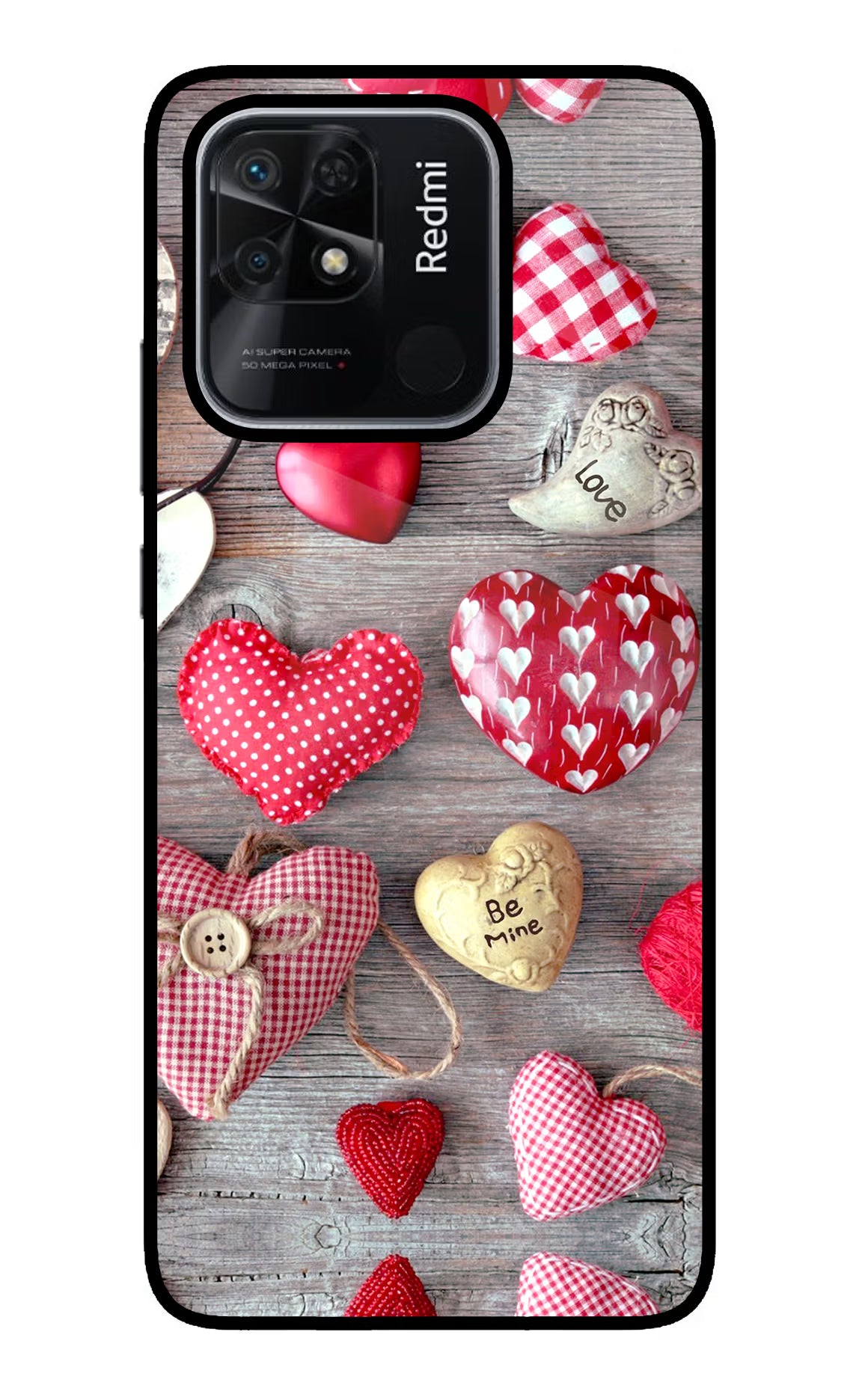 Love Wallpaper Redmi 10/10 Power Glass Case Back Cover by Casekaro