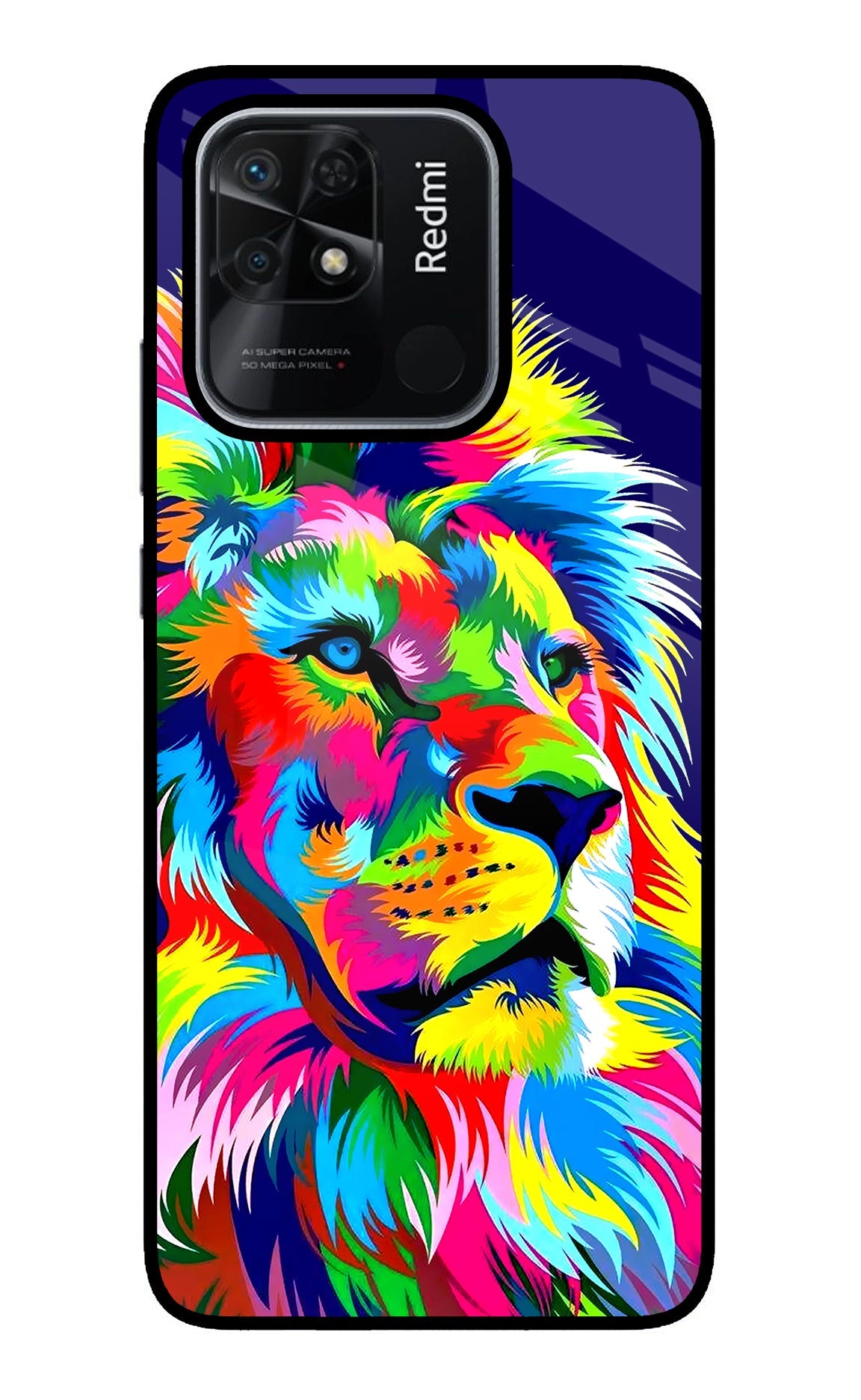 Vector Art Lion Redmi 10/10 Power Glass Case