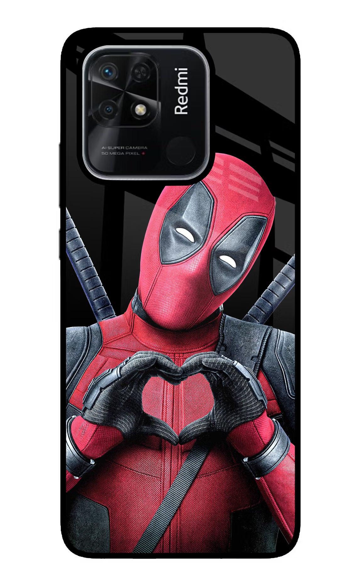 Deadpool Redmi 10/10 Power Glass Case Back Cover by Casekaro