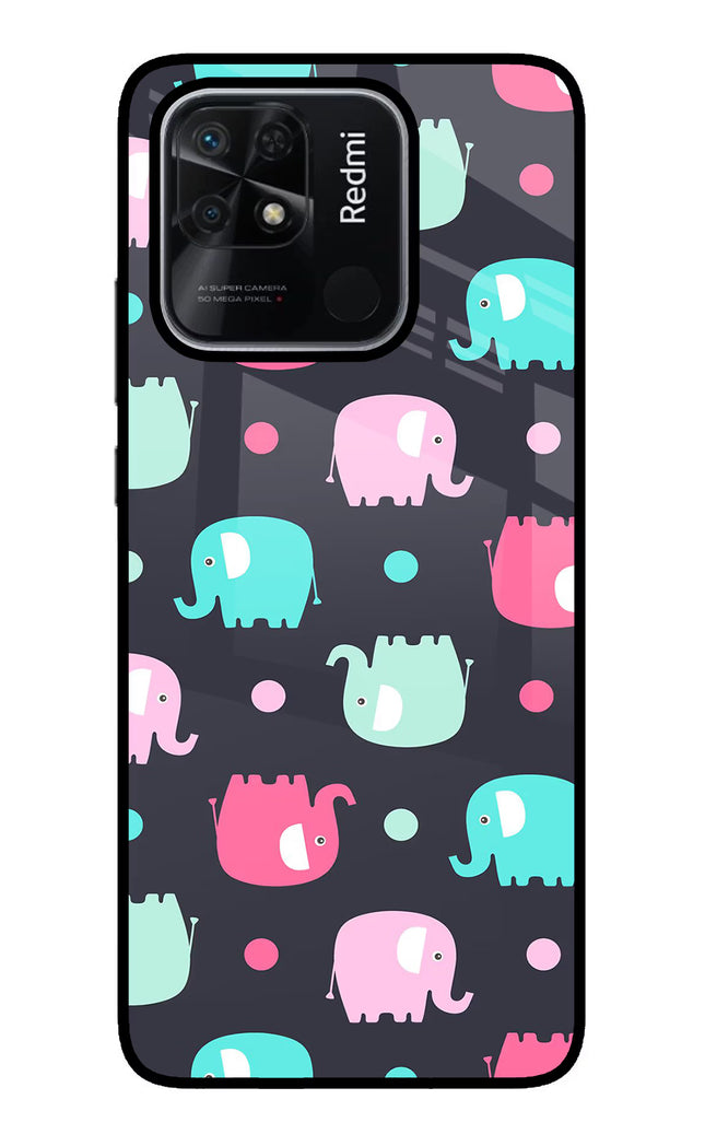 Elephants Redmi 10/10 Power Glass Case Back Cover by Casekaro