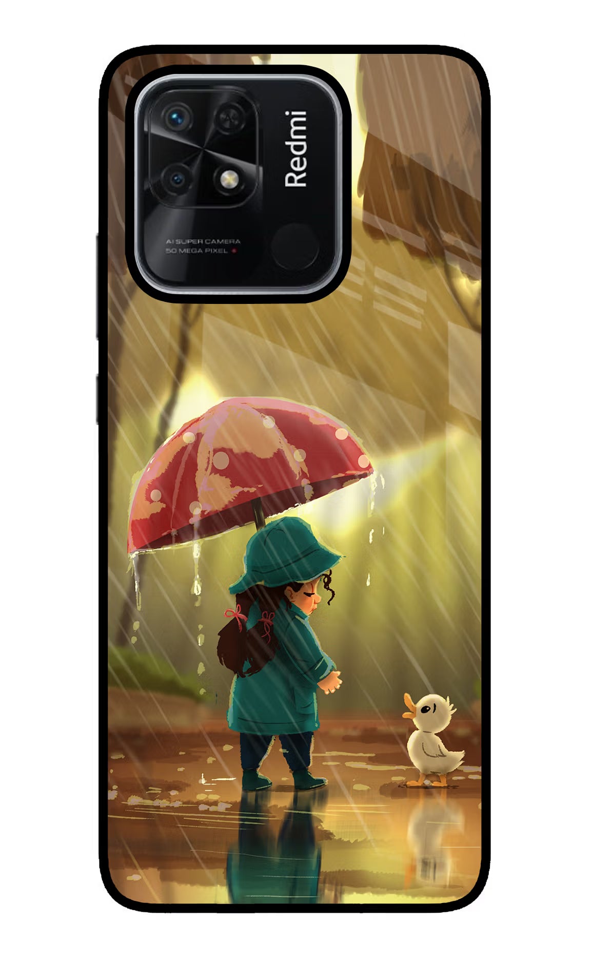 Rainy Day Redmi 10/10 Power Glass Case Back Cover by Casekaro