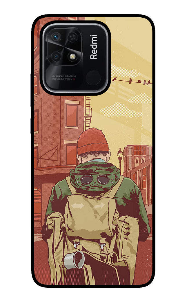 Adventurous Redmi 10/10 Power Glass Case Back Cover by Casekaro