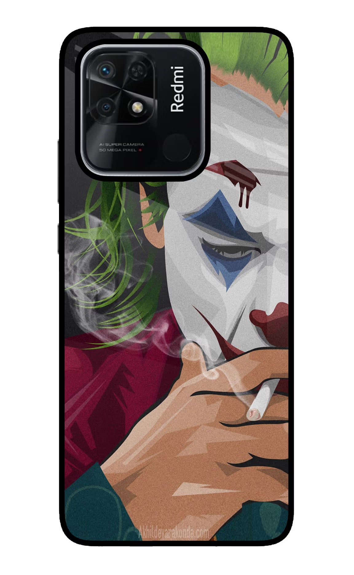 Joker Smoking Redmi 10/10 Power Glass Case Back Cover by Casekaro