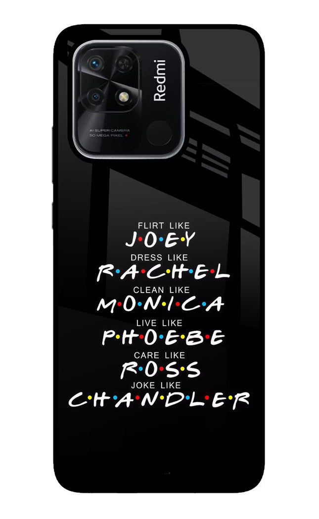 FRIENDS Character Redmi 10/10 Power Glass Case Back Cover by Casekaro