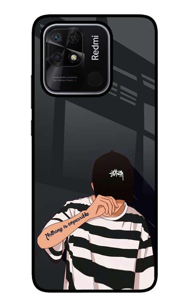 Aesthetic Boy Redmi 10/10 Power Glass Case Back Cover by Casekaro