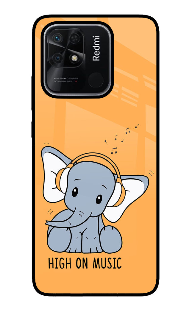 High On Music Redmi 10/10 Power Glass Case Back Cover by Casekaro