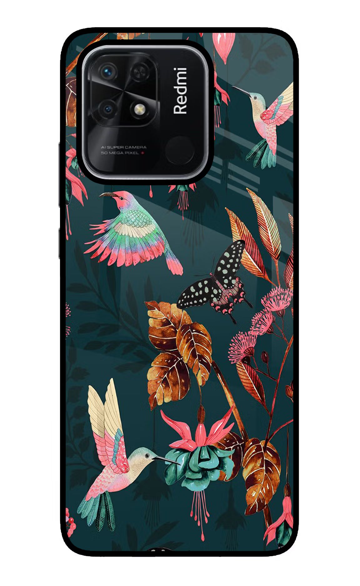 Birds Redmi 10/10 Power Glass Case Back Cover by Casekaro