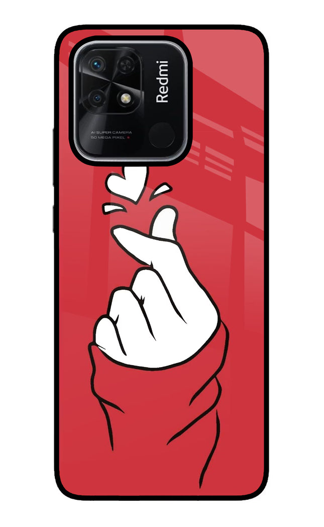 Korean Love Sign Redmi 10/10 Power Glass Case Back Cover by Casekaro