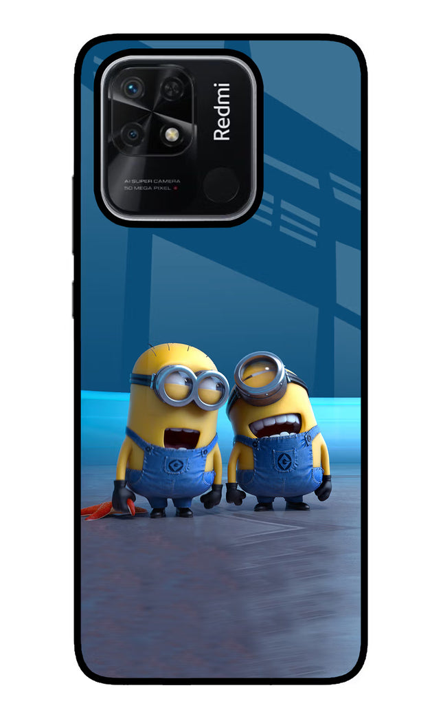 Minion Laughing Redmi 10/10 Power Glass Case Back Cover by Casekaro