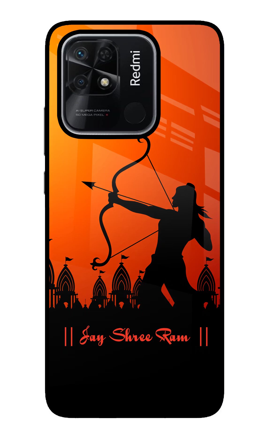 Lord Ram - 4 Redmi 10/10 Power Glass Case Back Cover by Casekaro