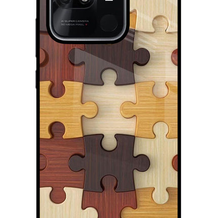 Wooden Puzzle Redmi 10/10 Power Glass Case