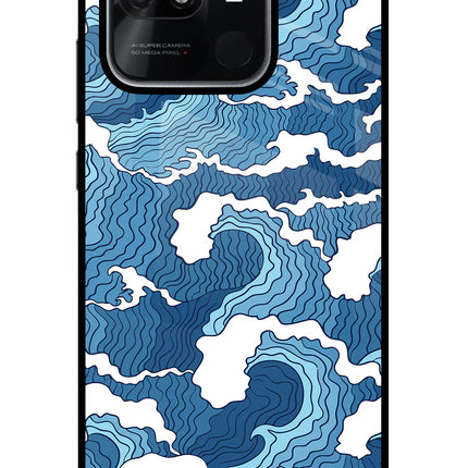 Blue Waves Redmi 10/10 Power Glass Case