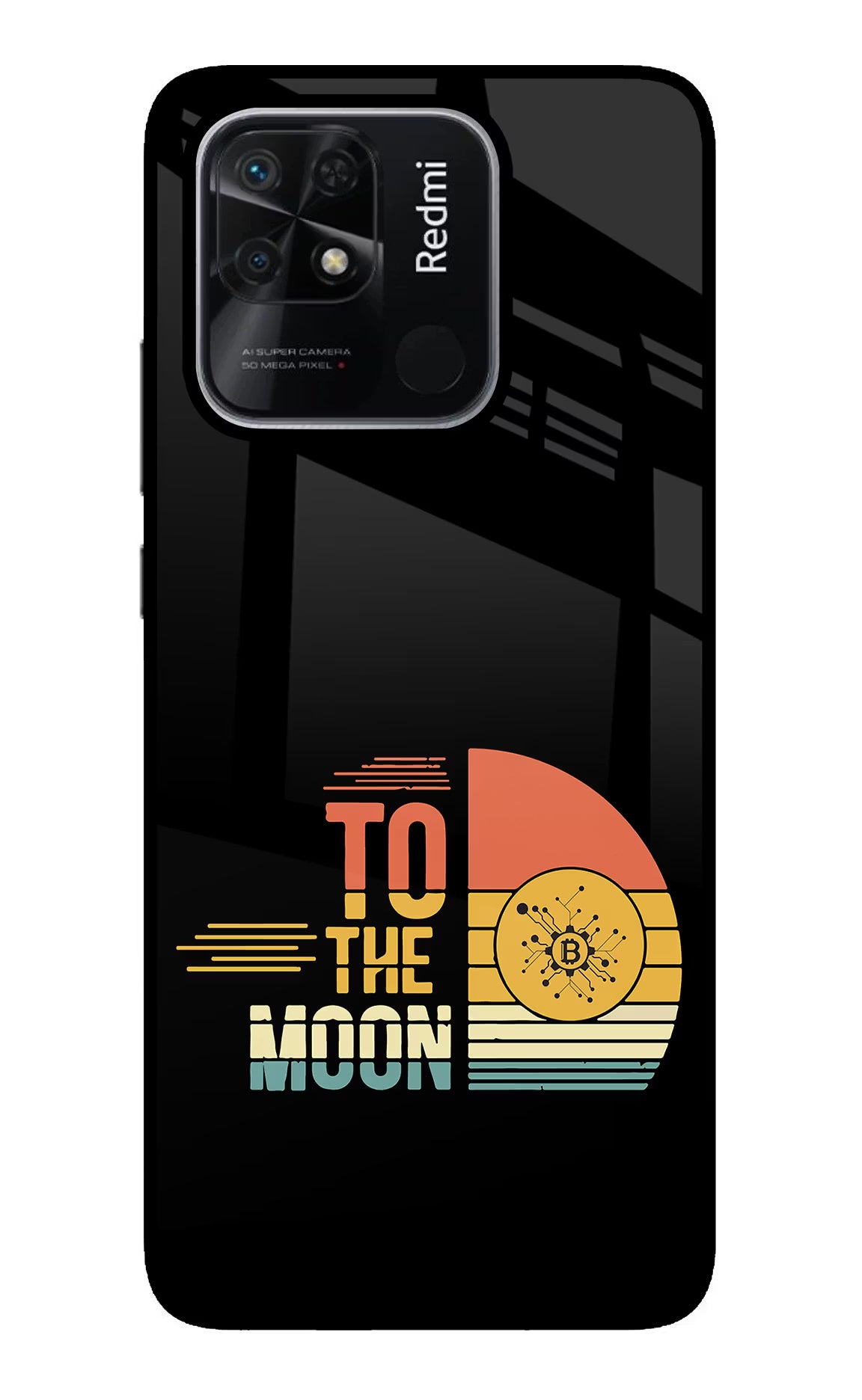 To the Moon Redmi 10/10 Power Glass Case Back Cover by Casekaro