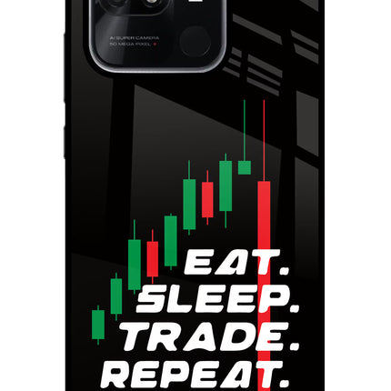 Eat Sleep Trade Repeat Redmi 10/10 Power Glass Case