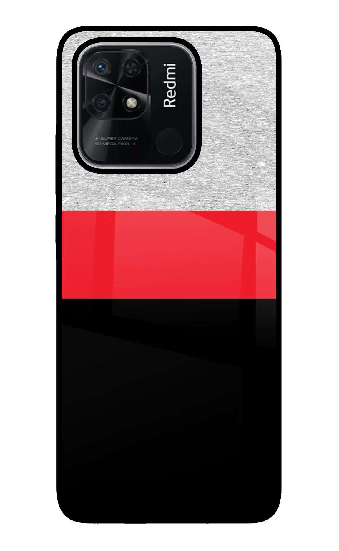 Tri Color Pattern Redmi 10/10 Power Glass Case