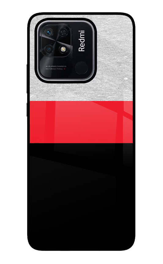 Tri Color Pattern Redmi 10/10 Power Glass Case