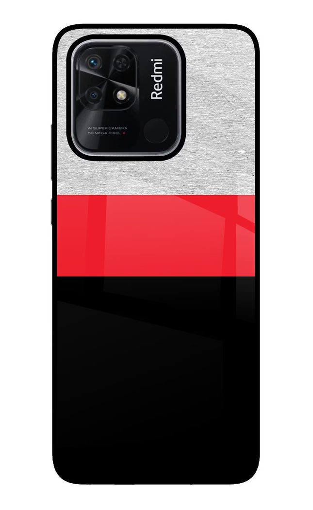 Tri Color Pattern Redmi 10/10 Power Glass Case