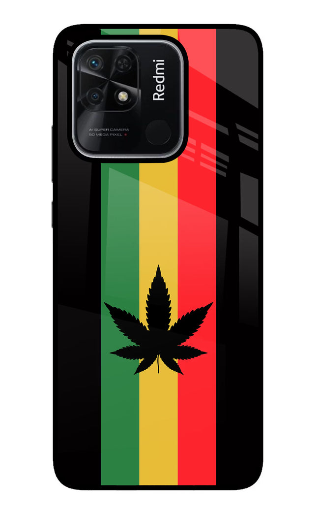 Weed Flag Redmi 10/10 Power Glass Case Back Cover by Casekaro