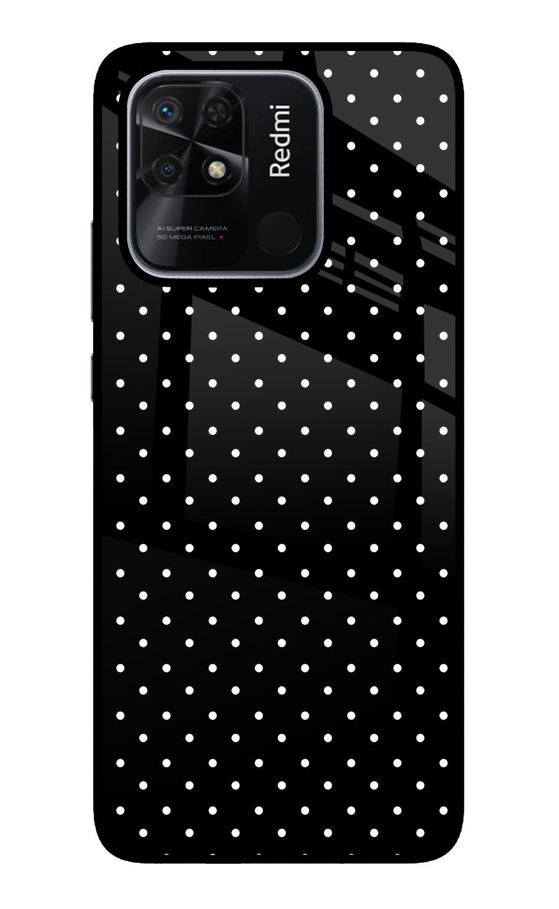 White Dots Redmi 10/10 Power Back Cover