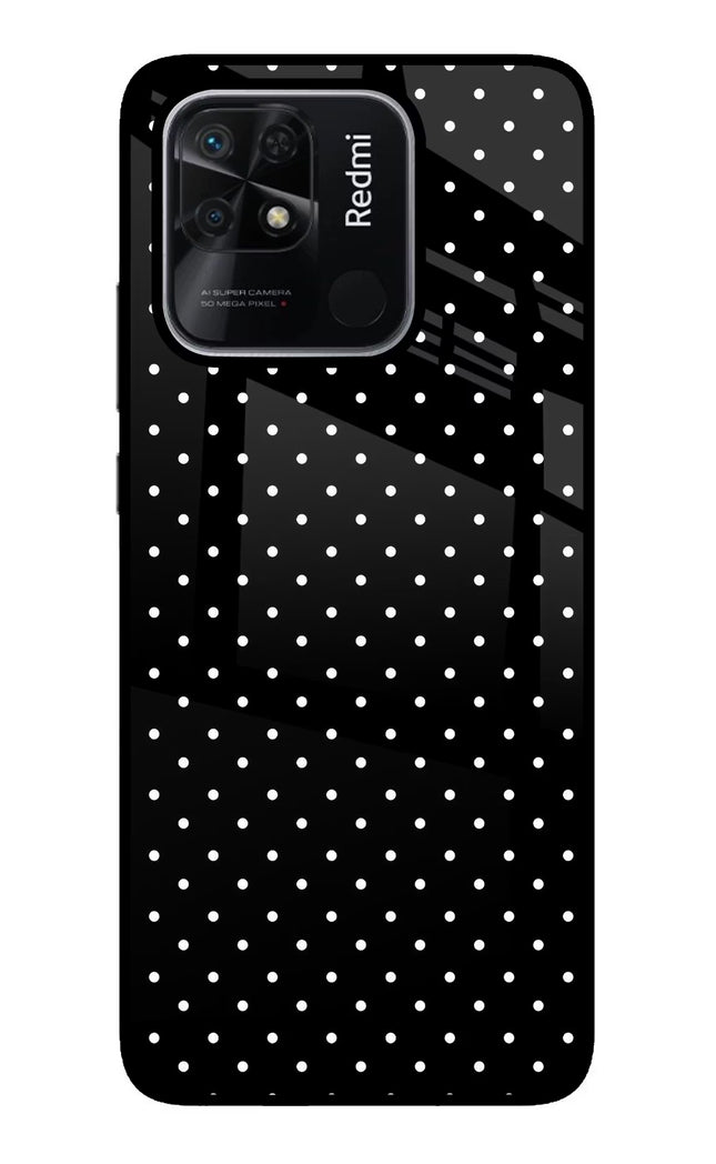 White Dots Redmi 10/10 Power Glass Case Back Cover by Casekaro