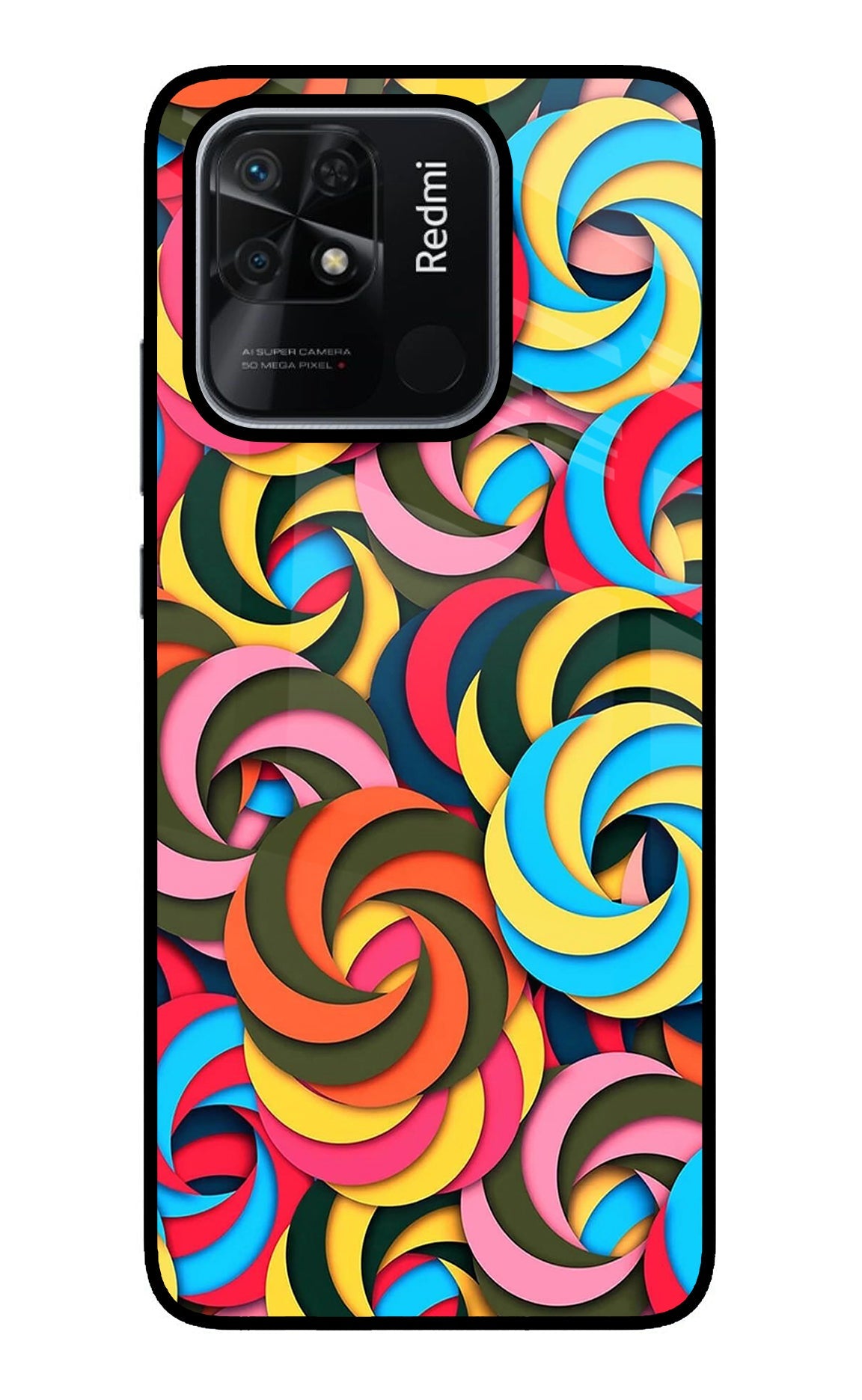 Spiral Pattern Redmi 10/10 Power Back Cover