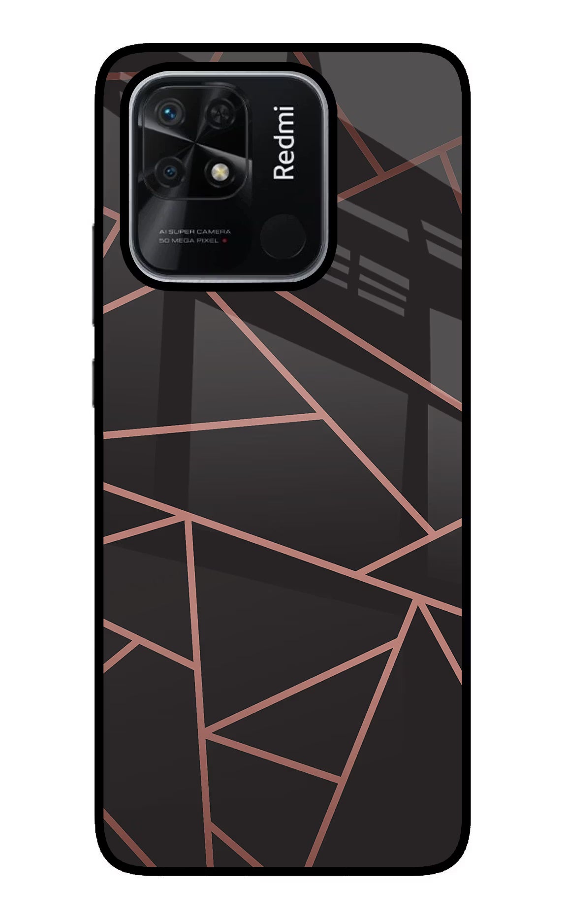 Geometric Pattern Redmi 10/10 Power Glass Case Back Cover by Casekaro