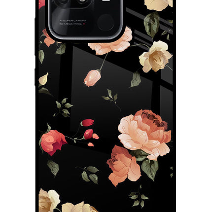Flowers Redmi 10/10 Power Glass Case Back Cover by Casekaro