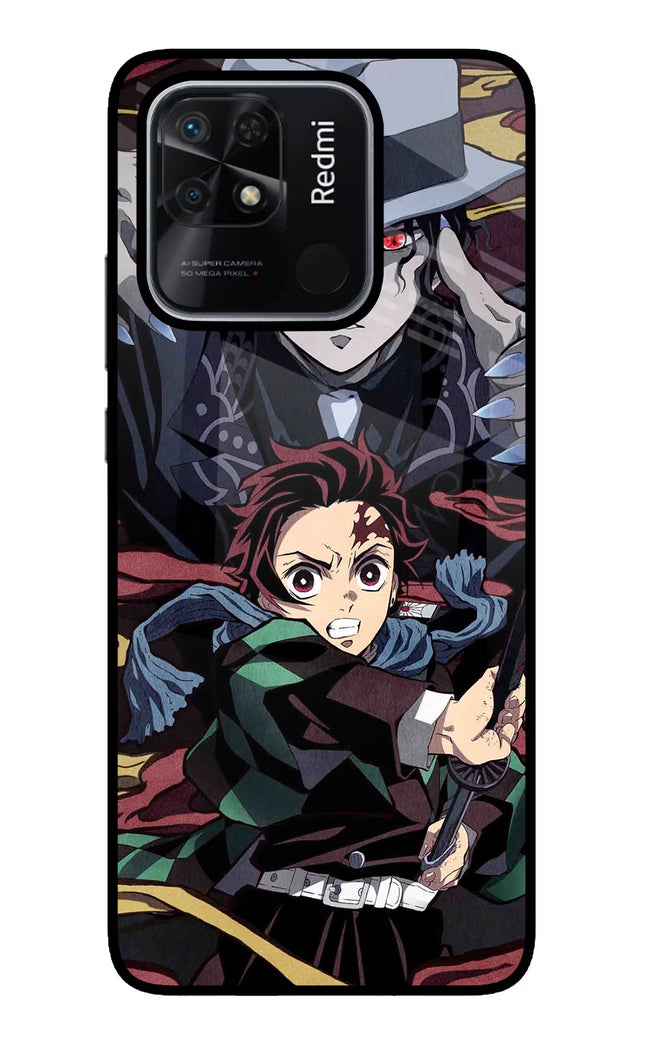 Demon Slayer Redmi 10/10 Power Glass Case Back Cover by Casekaro