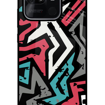 Geometric Graffiti Redmi 10/10 Power Glass Case