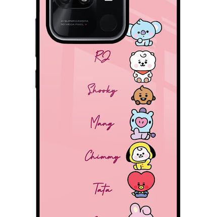 BTS names Redmi 10/10 Power Glass Case Back Cover by Casekaro