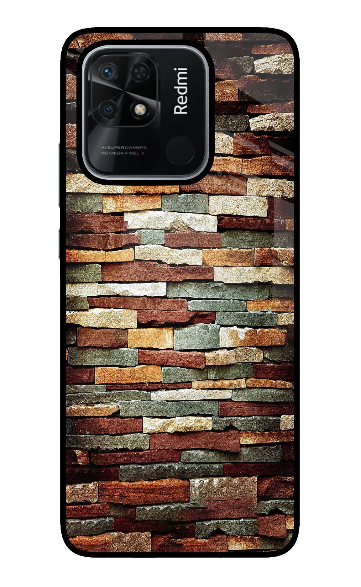 Bricks Pattern Redmi 10/10 Power Glass Case