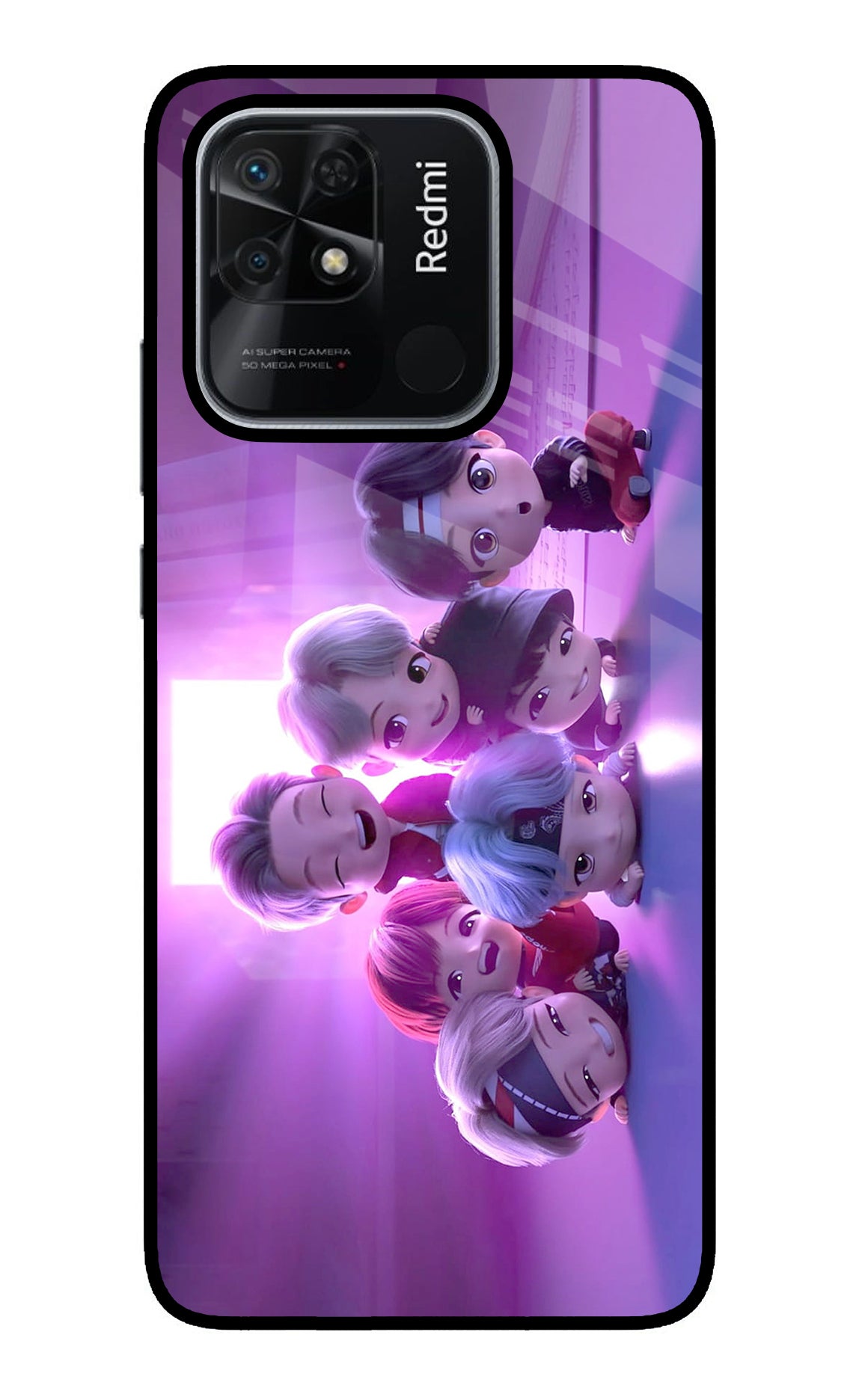 BTS Chibi Redmi 10/10 Power Glass Case