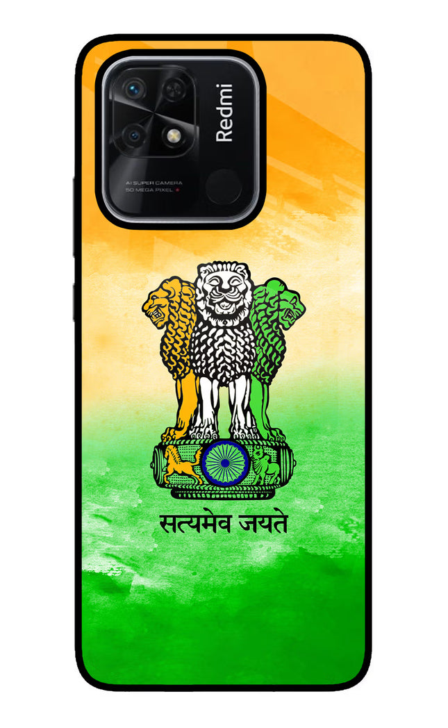 Satyamev Jayate Flag Redmi 10/10 Power Glass Case Back Cover by Casekaro