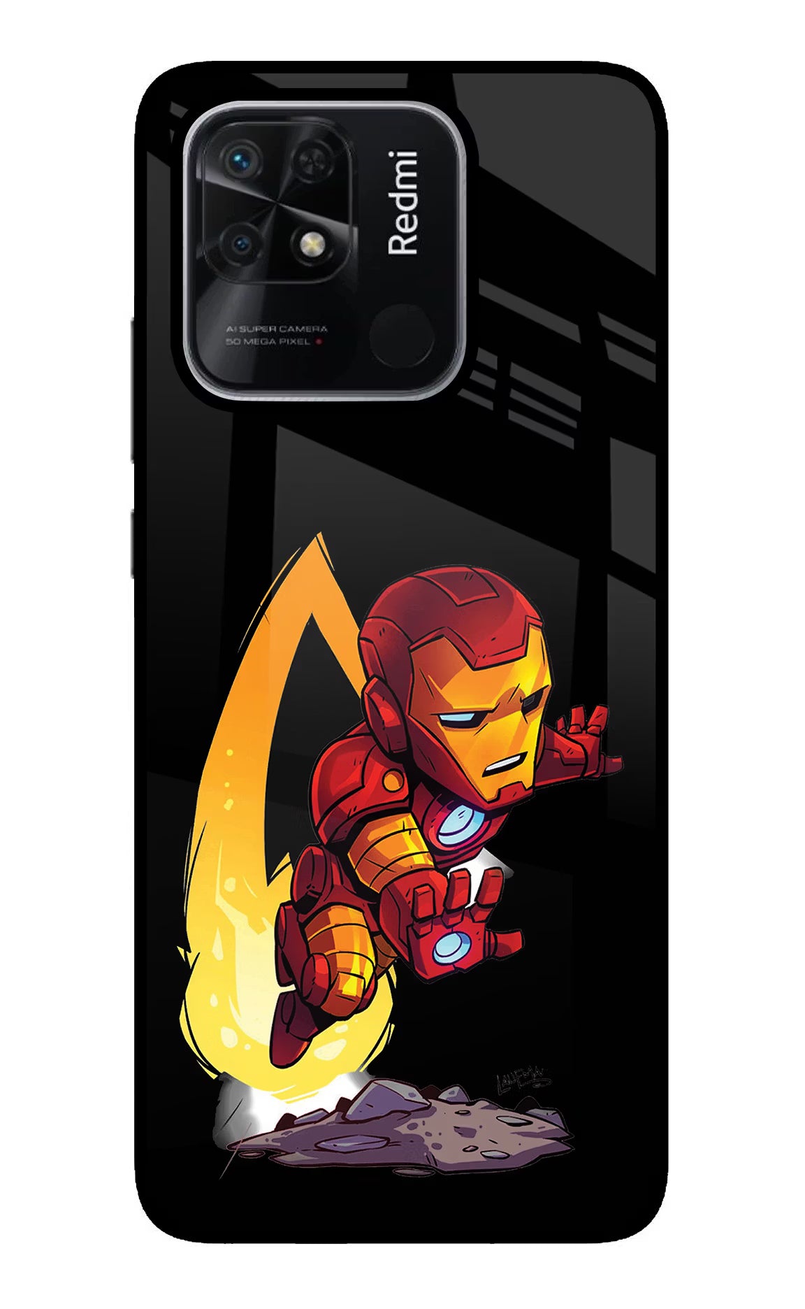IronMan Redmi 10/10 Power Glass Case Back Cover by Casekaro
