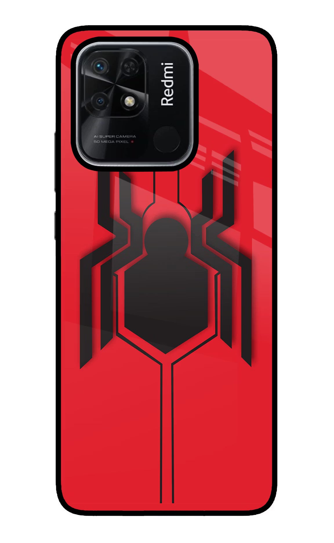 Spider Redmi 10/10 Power Glass Case Back Cover by Casekaro